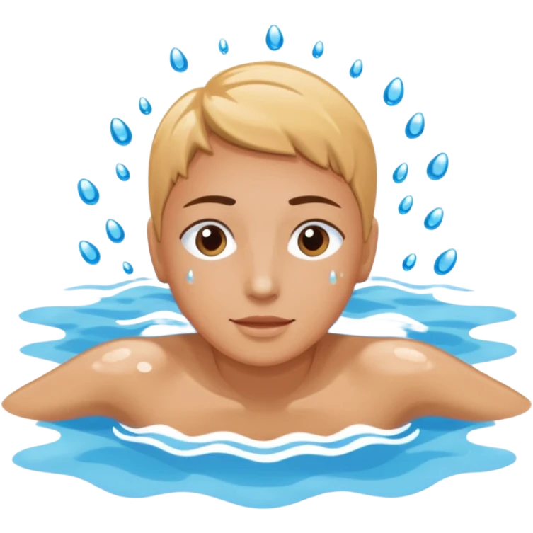 person swimming laps in pool zoomed out showing lap swiming back stroke emoji