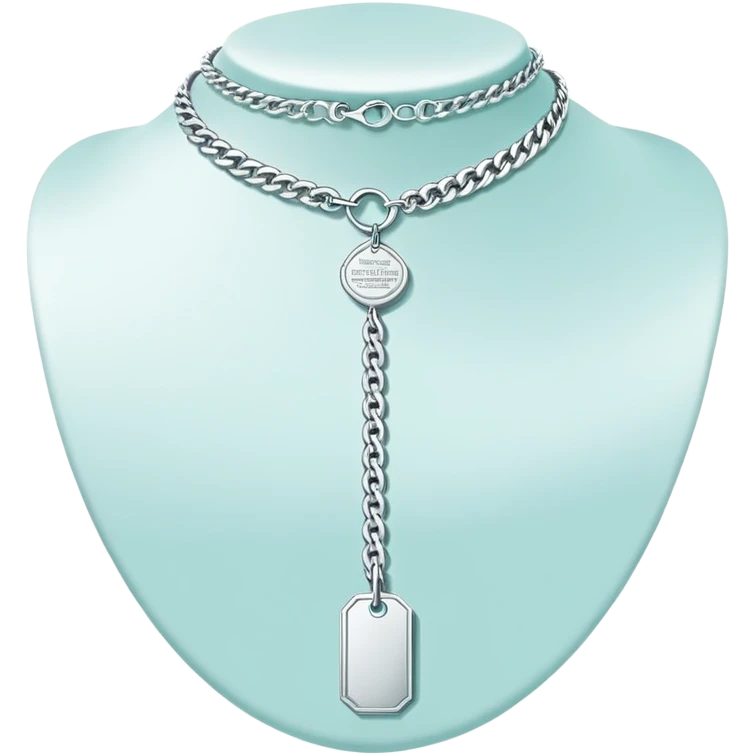 Tiffany big chain silver tag choker necklace “return to Tiffany” emoji