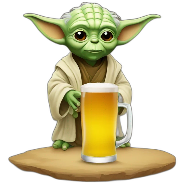 yoda drink beer emoji
