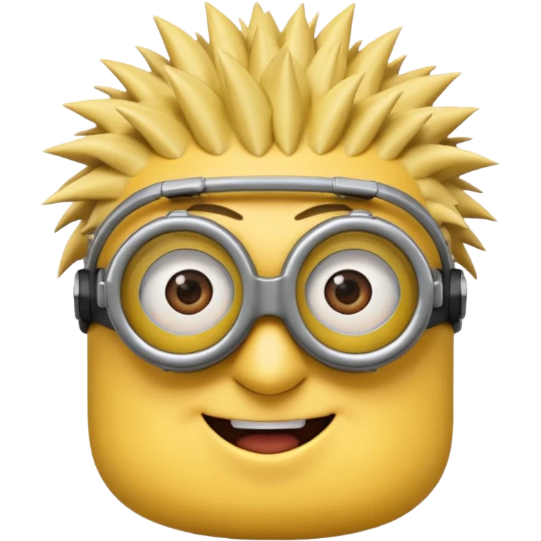 Minion emoji with a round head like normal emojis and a smurk like this emoji but a minion so basically that emoji with the goggles and the hair and not a funny head shape 😏 it should look like an actual minion not a human with African braids and a female minion  emoji