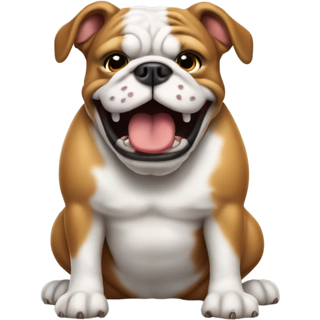 Happy Bulldog farting gas emoji