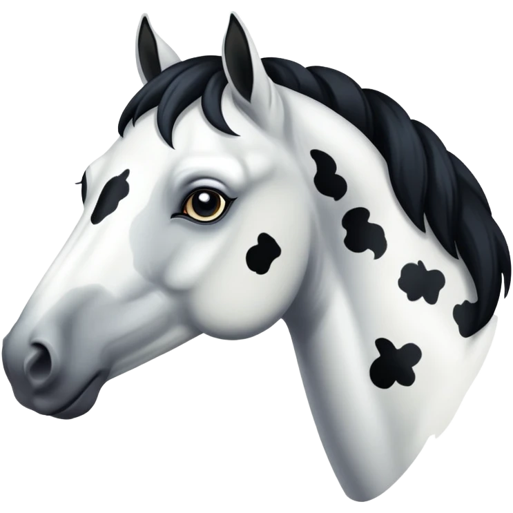 White and black horse with spots emoji