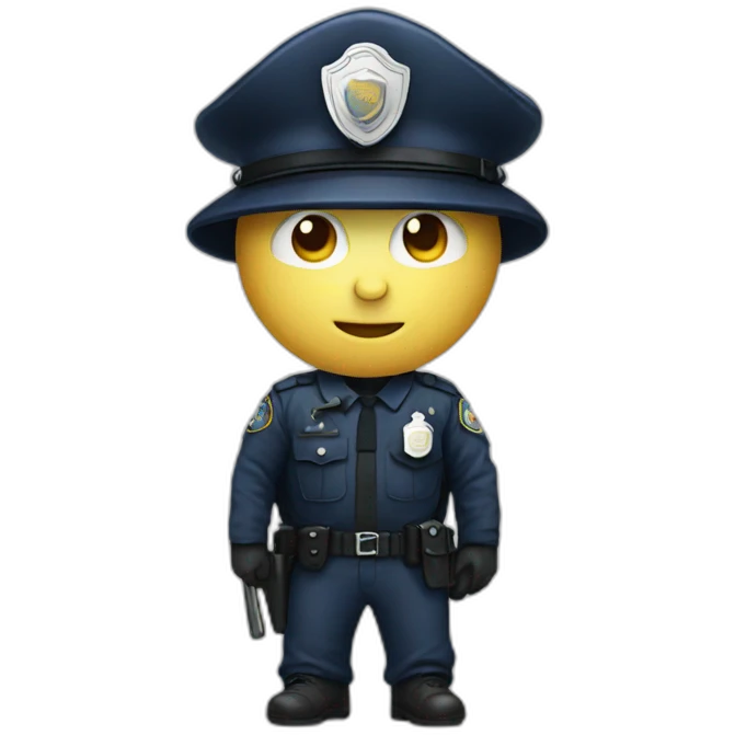 Mushroom-headed man with police suit emoji
