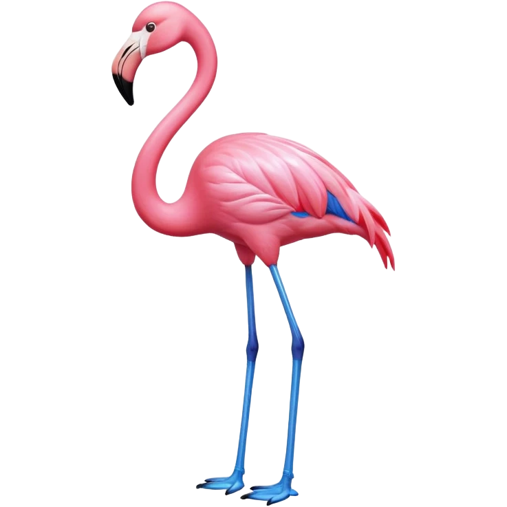 A completely blue flamingo  emoji