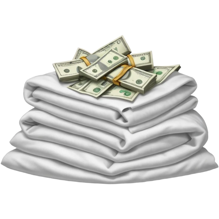 Money hidden under the blanket emoji