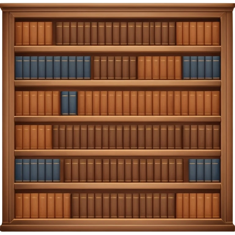 Brown bookshelves with books different shades of brown emoji