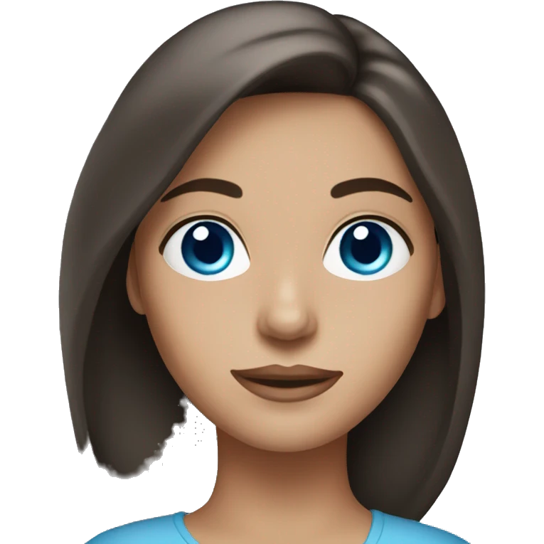 Brunette woman with blue eyes emoji