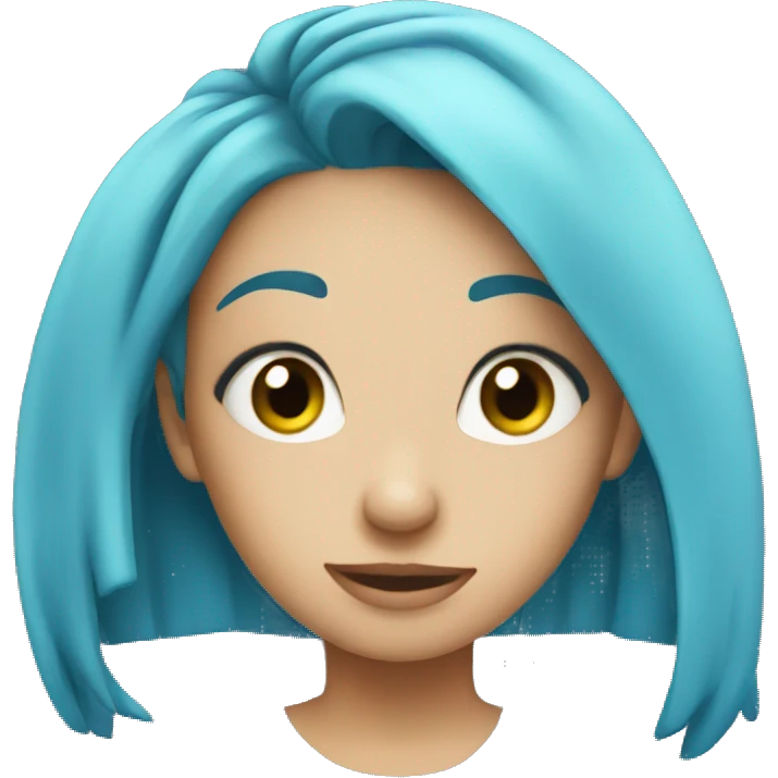 Gir with blue hair emoji