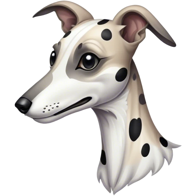 Galgo blanco con manchas negras poco definidas emoji