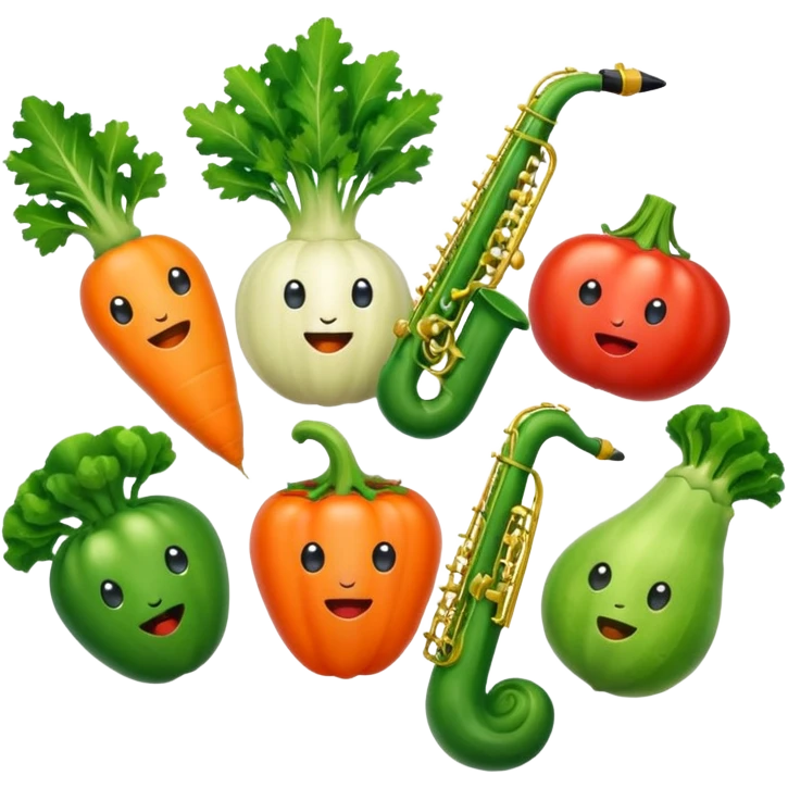 Vegetables playing a tune emoji
