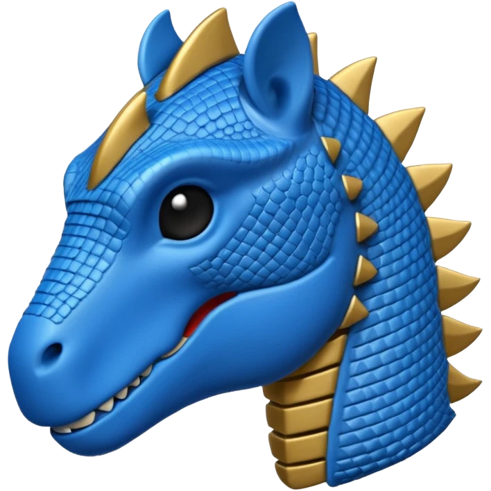 As un emoji de el dinosaurios ANQUILOSAURIO de perfil en color azul emoji
