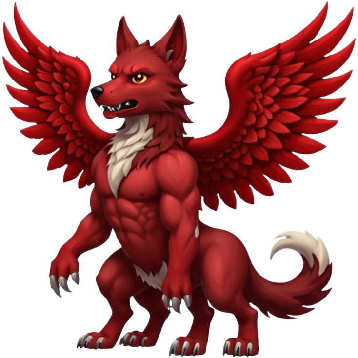 Demon wolf with wings emoji