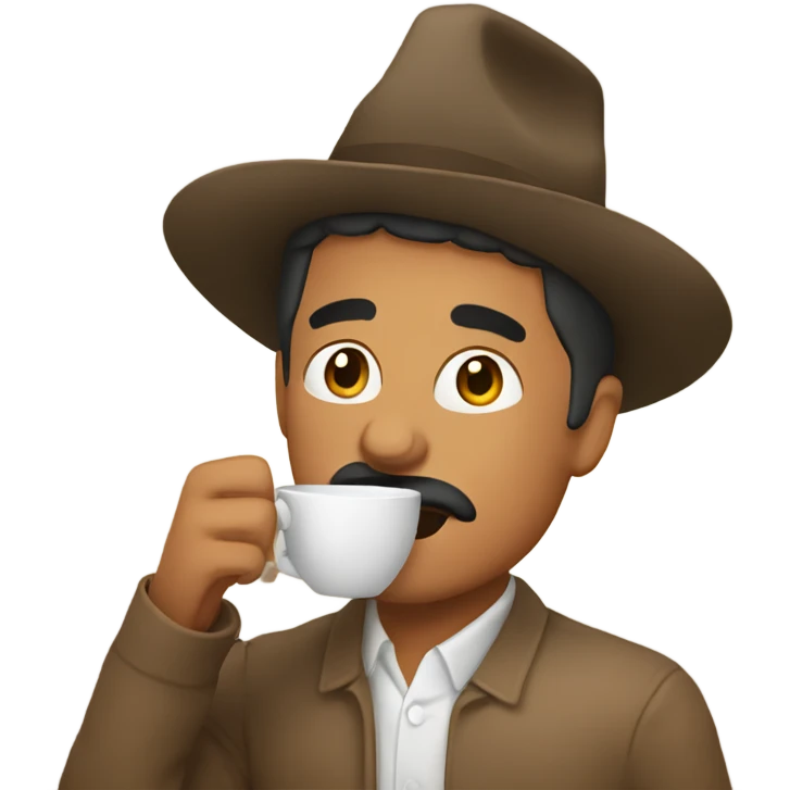 Mexican man drinking coffee emoji