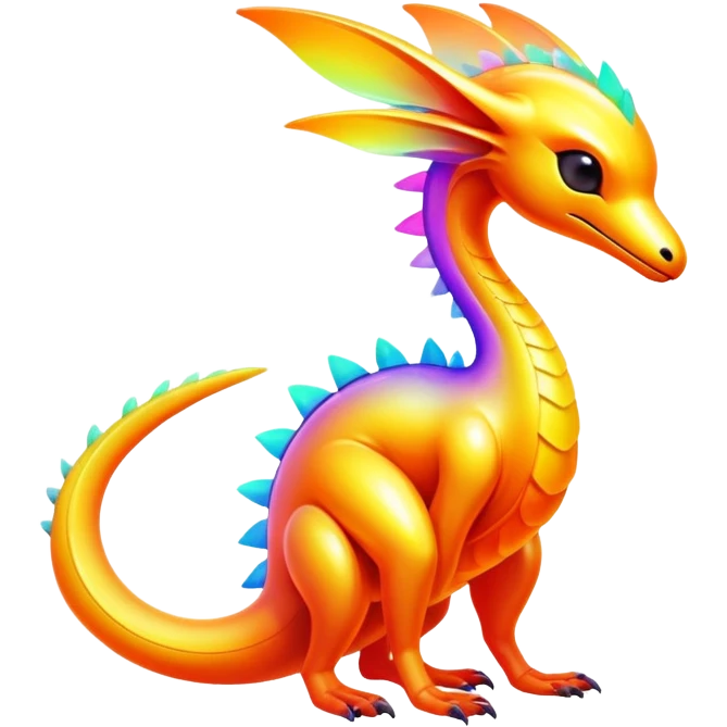 Exotic futuristic lush warm-colored neon Fakémon-Fionbri-creature emoji