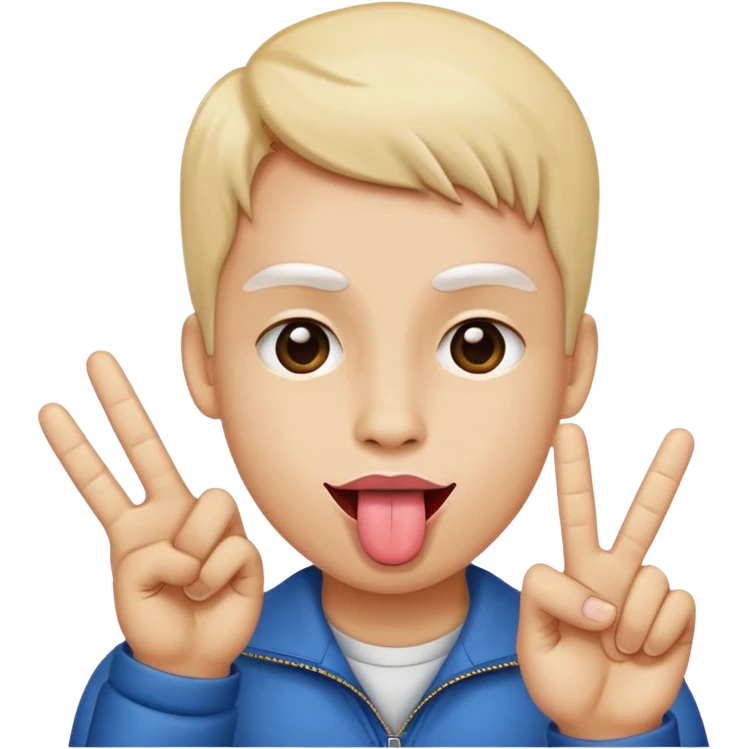 Tongue out peace sign￼ emoji