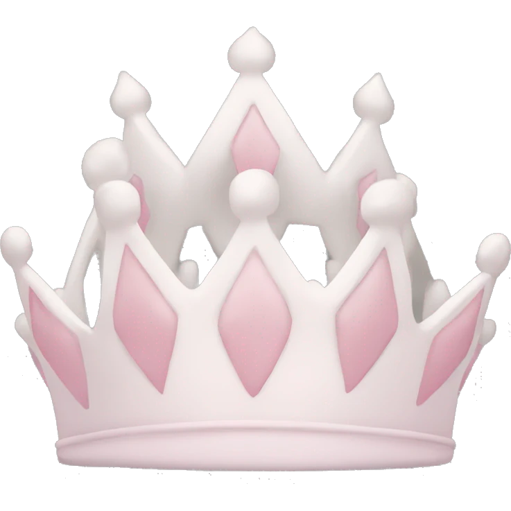 White and pastel pink crown emoji
