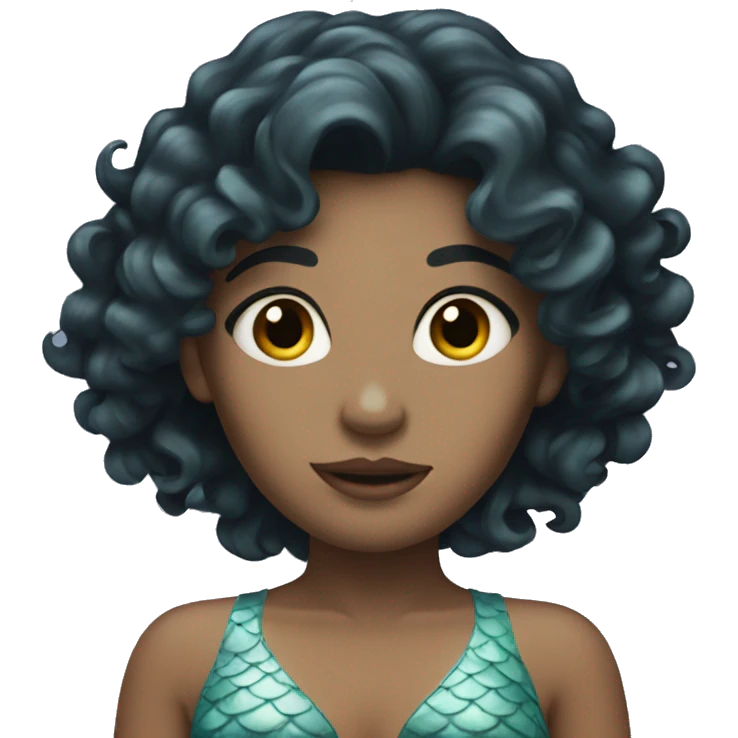Pale Mermaid with curly black hair emoji