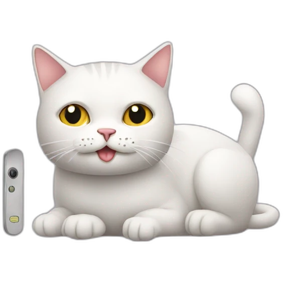 cat using mobile emoji