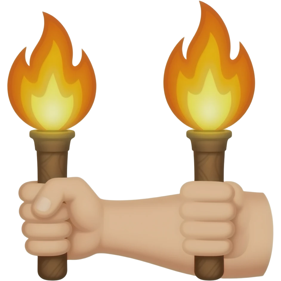 a lighter coloured arm holding torch, just an arm, no person needed emoji