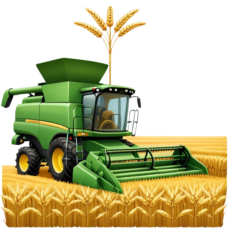 An icon featuring a wheat field, a combine harvester, fertilizer formulas, and plant cells, symbolizing agronomy. The design includes farming tools and crops, representing agricultural science, crop production, and plant biology. Transparent background highlights sustainable farming and growth. emoji