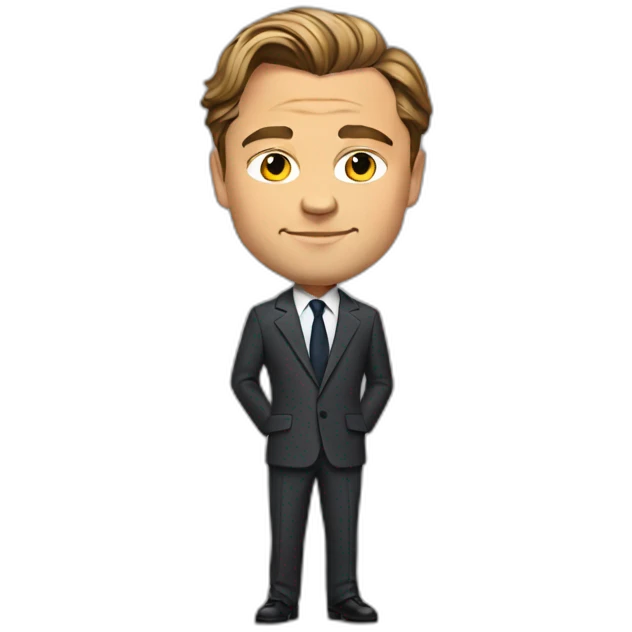 leonardo dicaprio cartoon wearing suit emoji