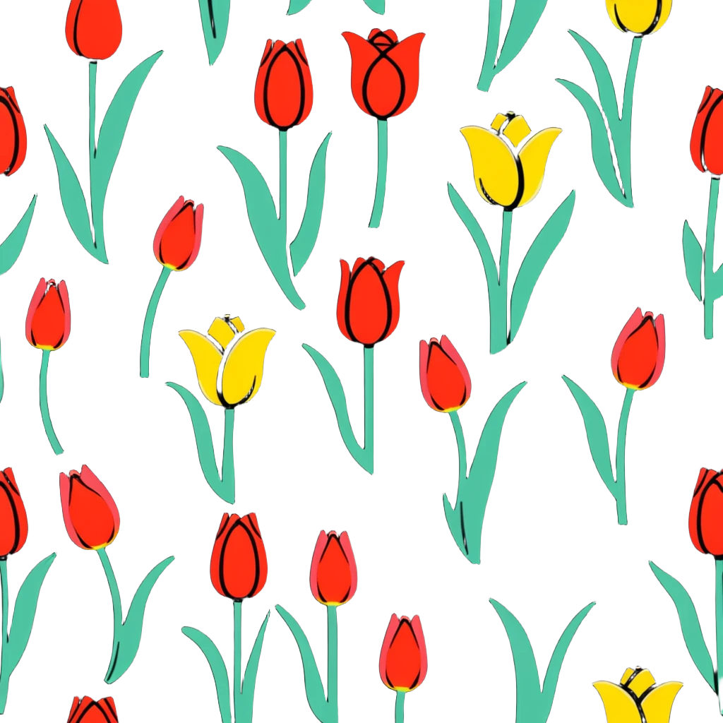 primary color tulips - red, blue, and yellow tulip flowers emoji