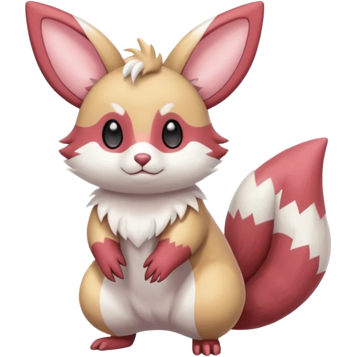 Cute adorable pastel Furret-Minccino-Zangoose-Buizel-hybrid-fusion, full body emoji