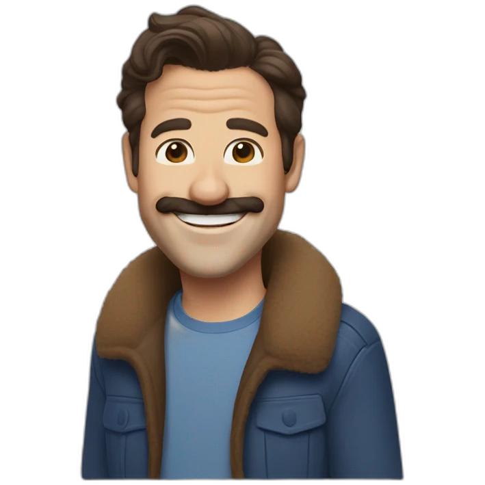 Ted lasso smile head brown hair emoji