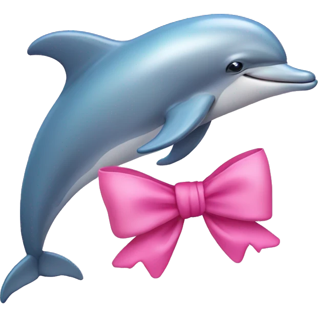 Dolphin with a pink bow on the head emoji