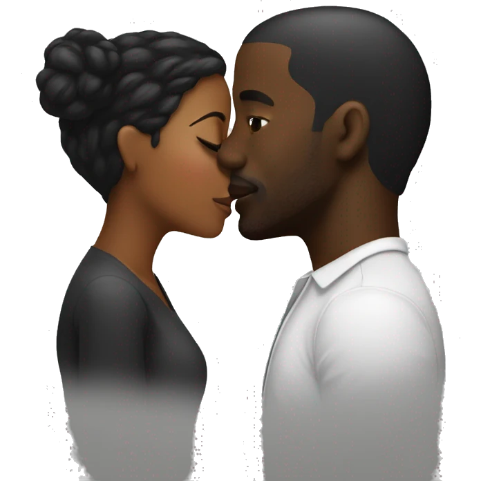 Black woman kissing black man  emoji
