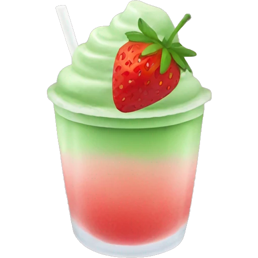 Iced strawberry matcha emoji