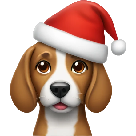 Dog with christmas hat emoji