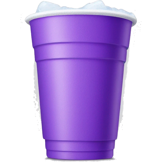 Styrofoam double cup with purple lean and ice cubes in it emoji