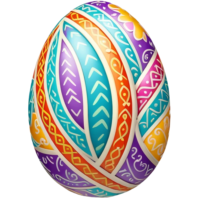 Colorful Easter egg with patterns emoji
