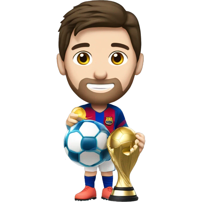 MESSI con la copa América y la copa del mundo emoji