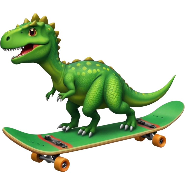 Dinosaur on a skateboard emoji