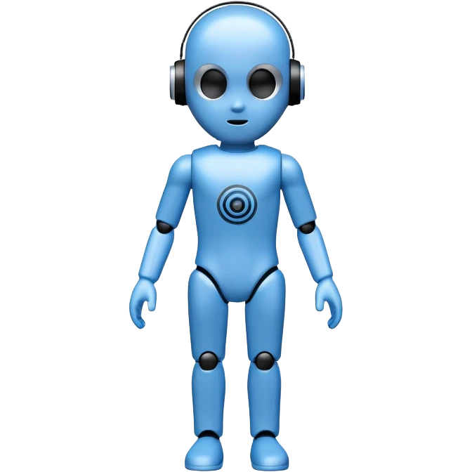 blue test dummy with a tracking targets emoji