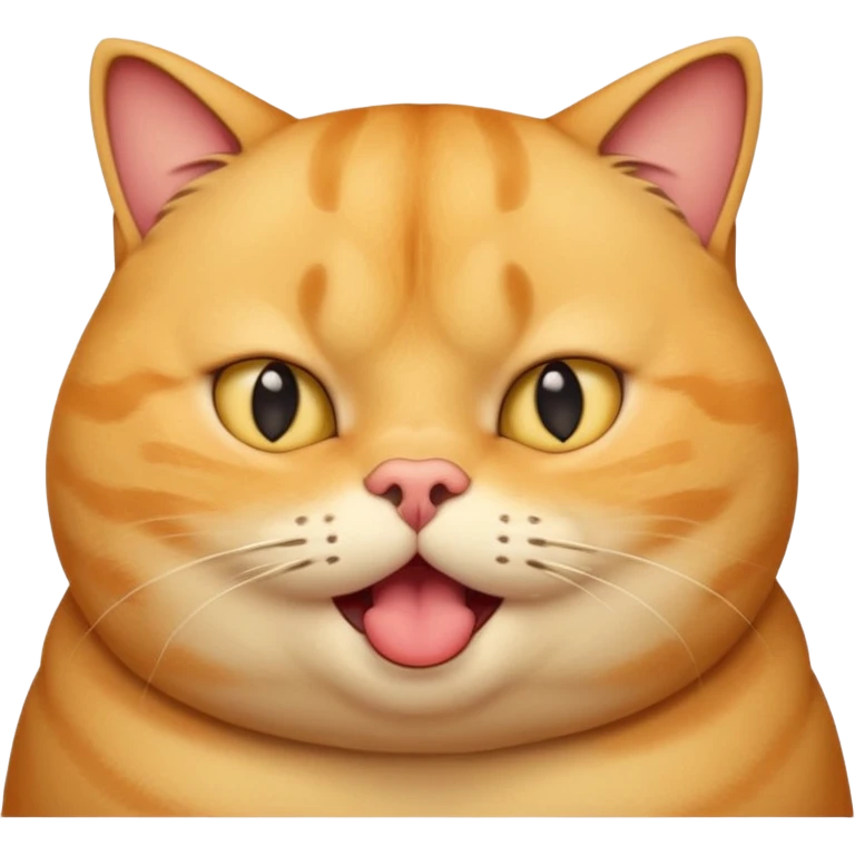 fat yellow confused cat open mouth and question mark signs on his head emoji