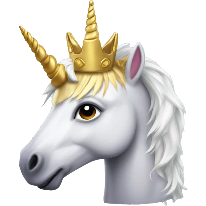 unicorn with gold crown emoji