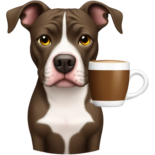 Perro pit bull blanco con mancha café en un ojo  emoji