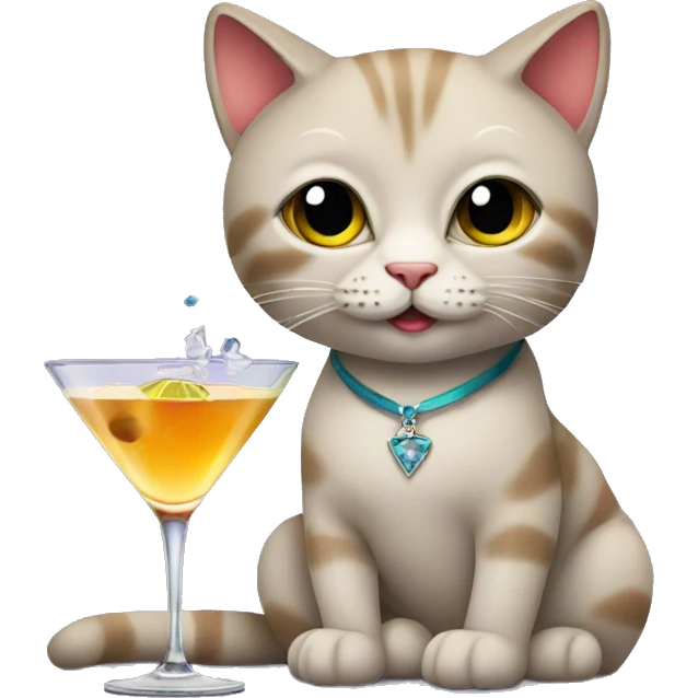 cat with martini  emoji