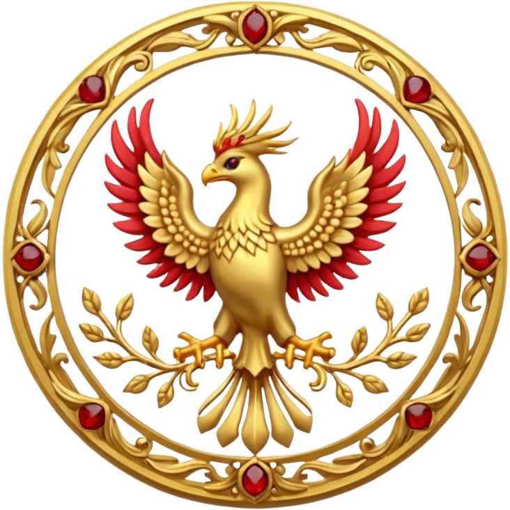phoenix crest/brosch in a circle emoji