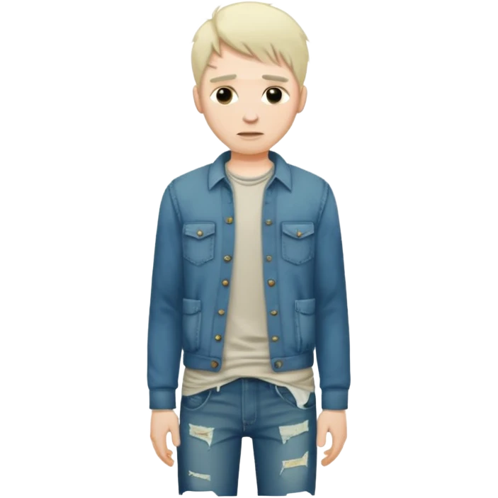 man showing empty pockets emoji