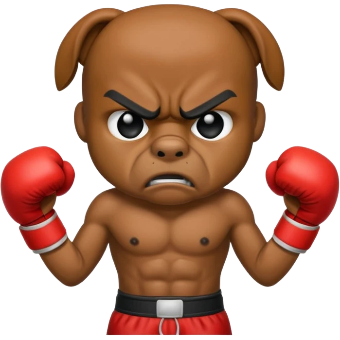 black angry boxer  emoji
