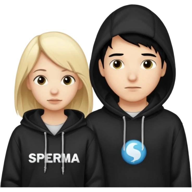 chce by to byla taka emotka 🙍‍♂️
chlopaka z czarnymi losami i czarna bluza z biaty.m
napisem "sperma" na srdoku i zeby za nim stala taka ladna blondynka z wlosami do klatki piersiowej ciagnaca za sznurek od
kaptura od bluzy tej pierwszej osobyl emoji