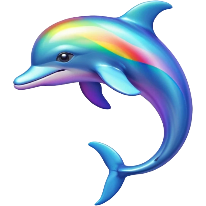 make a rainbow dolphin coming up from the ocean  emoji