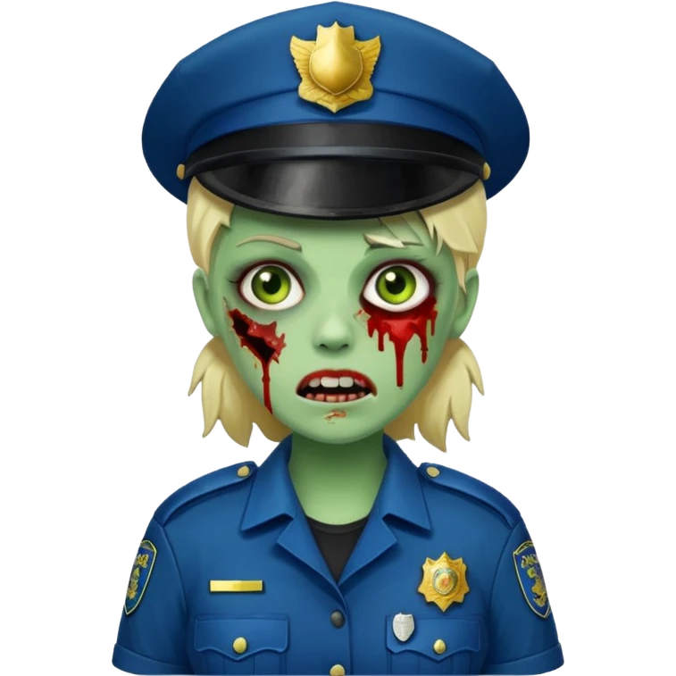 green zombie female police emoji