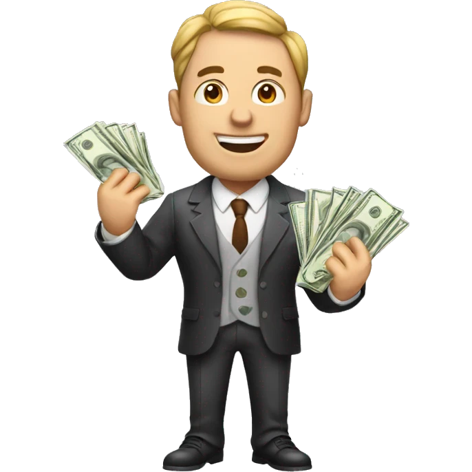 millionaire man with money in his hand emoji