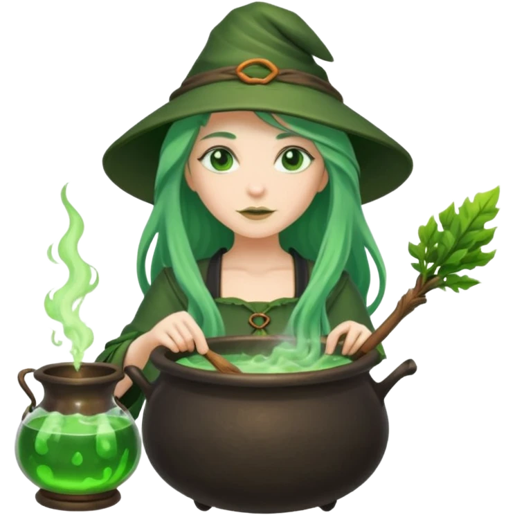green witch cooking potion emoji