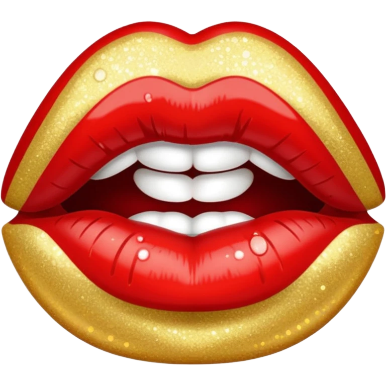 glittery red lipstick kiss mark emoji